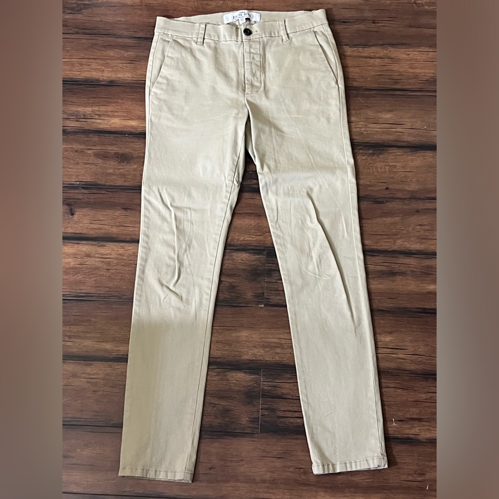 Topman Stretch Skinny Chinos Kahki